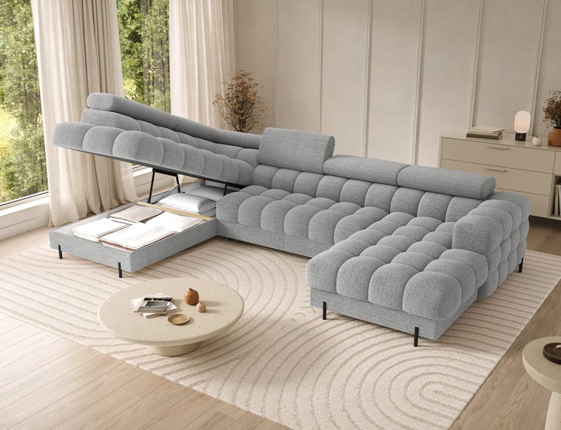 Feraria 6-personers Bubblig sovesofa med divan og chaiselong, opbevaring venstre - Royal 03 - Møbler - Sofaer - Sovesofaer