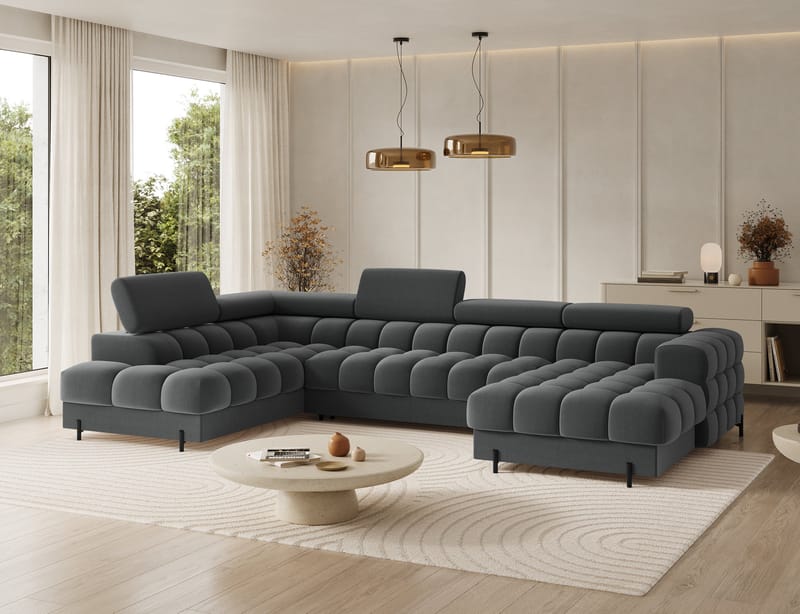 Feraria 6-personers Bubblig sovesofa med divan og chaiselong, opbevaring venstre - Sola 06 - Møbler - Sofaer - Sovesofaer