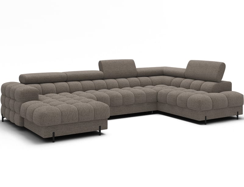 Feraria 6-personers boblende sovesofa med divan og chaiselong, opbevaring, højre, Royal 20