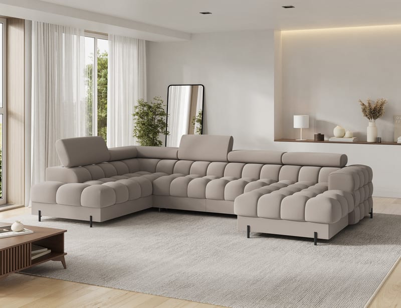 Feraria 6-personers Bubblig sovesofa med divan og chaiselong, opbevaring venstre - Sola 18 - Møbler - Sofaer - Sovesofaer
