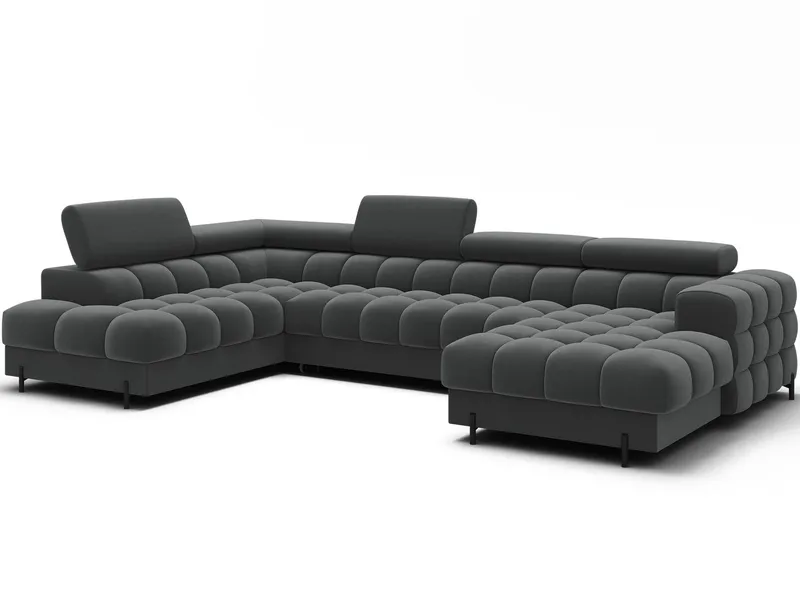 Feraria 6-personers Bubblig sovesofa med divan og chaiselong, opbevaring venstre, Sola 06
