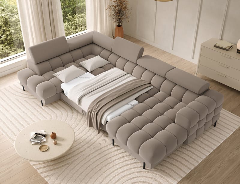 Feraria 6-personers Bubblig sovesofa med divan og chaiselong, opbevaring venstre - Sola 18 - Møbler - Sofaer - Sovesofaer
