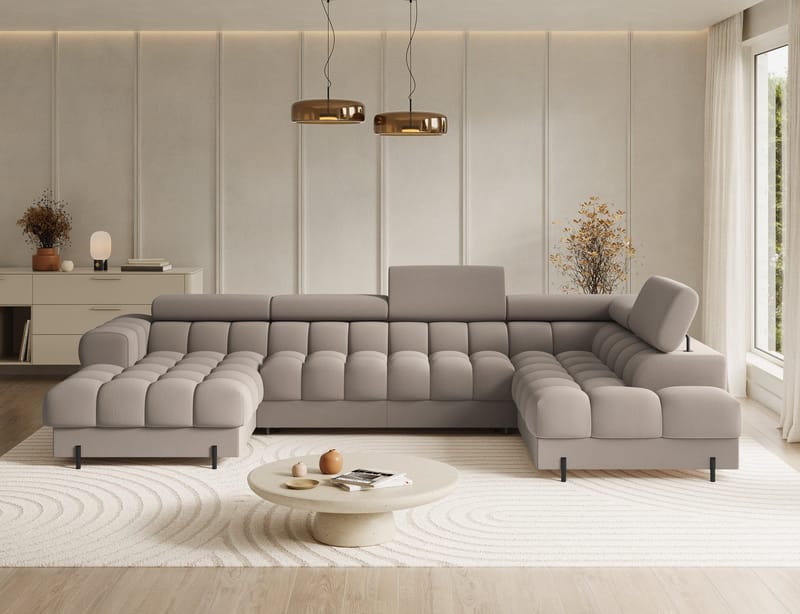 Feraria 6-personers boblende sovesofa med divan og chaiselong, opbevaring, højre - Sola 18 - Møbler - Sofaer - Sovesofaer