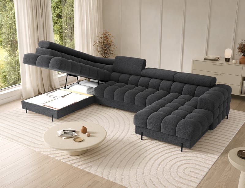 Feraria 6-personers Bubblig sovesofa med divan og chaiselong, opbevaring venstre - Royal 05 - Møbler - Sofaer - Sovesofaer