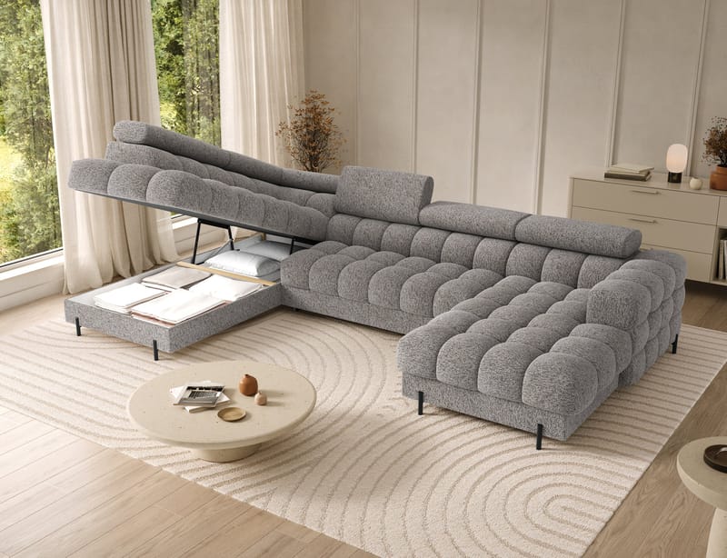 Feraria 6-personers Bubblig sovesofa med divan og chaiselong, opbevaring venstre - Pellerito 20 - Møbler - Sofaer - Sovesofaer
