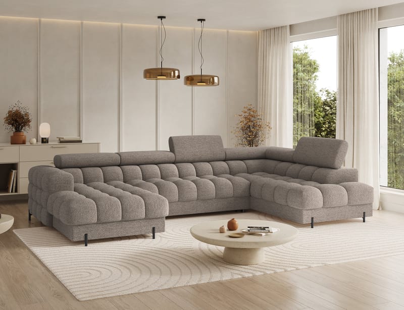 Feraria 6-personers boblende sovesofa med divan og chaiselong, opbevaring, højre - Royal 20 - Møbler - Sofaer - Sovesofaer