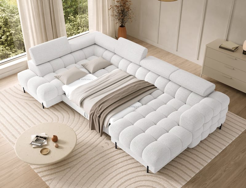 Feraria 6-personers Bubblig sovesofa med divan og chaiselong, opbevaring venstre - Royal 01 - Møbler - Sofaer - Sovesofaer