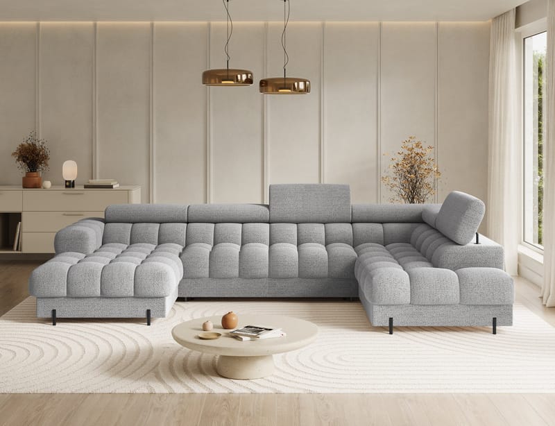 Feraria 6-personers boblende sovesofa med divan og chaiselong, opbevaring, højre - Royal 03 - Møbler - Sofaer - Sovesofaer
