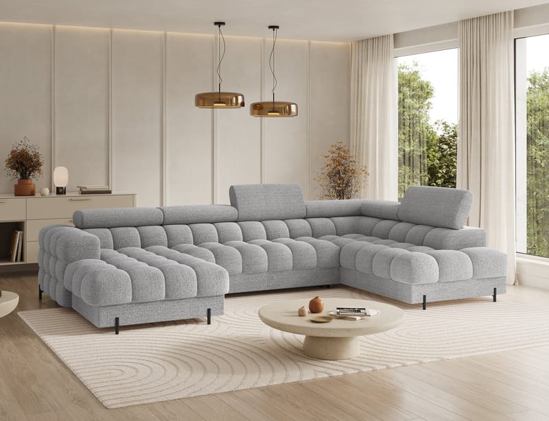 Feraria 6-personers boblende sovesofa med divan og chaiselong, opbevaring, højre - Royal 03 - Møbler - Sofaer - Sovesofaer