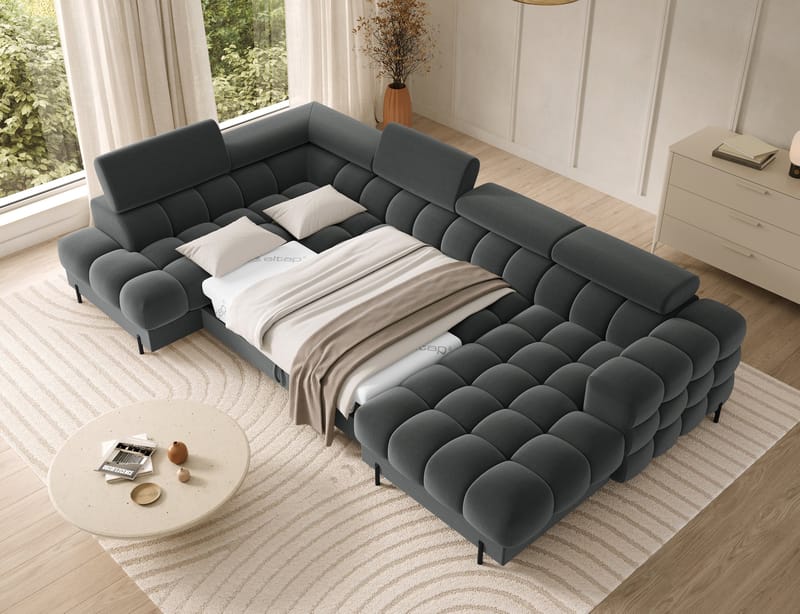 Feraria 6-personers Bubblig sovesofa med divan og chaiselong, opbevaring venstre - Sola 06 - Møbler - Sofaer - Sovesofaer