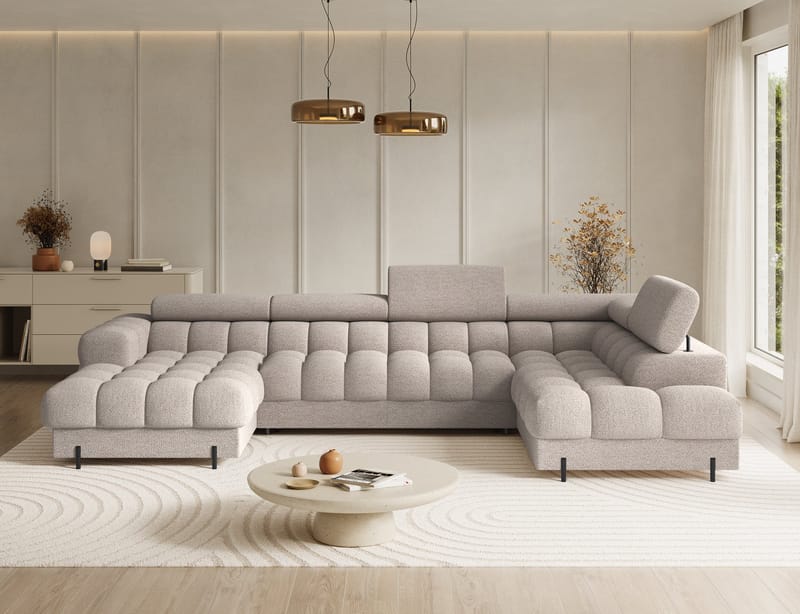 Feraria 6-personers boblende sovesofa med divan og chaiselong, opbevaring, højre - Royal 18 - Møbler - Sofaer - Sovesofaer