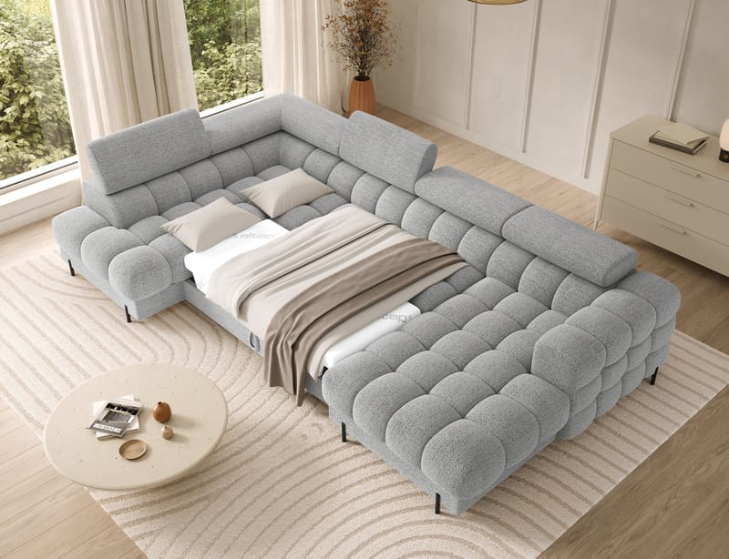 Feraria 6-personers Bubblig sovesofa med divan og chaiselong, opbevaring venstre - Royal 03 - Møbler - Sofaer - Sovesofaer