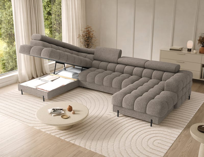 Feraria 6-personers Bubblig sovesofa med divan og chaiselong, opbevaring venstre - Royal 20 - Møbler - Sofaer - Sovesofaer