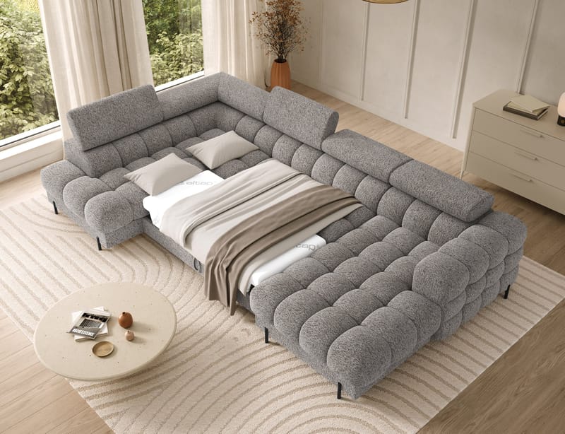Feraria 6-personers Bubblig sovesofa med divan og chaiselong, opbevaring venstre - Pellerito 20 - Møbler - Sofaer - Sovesofaer