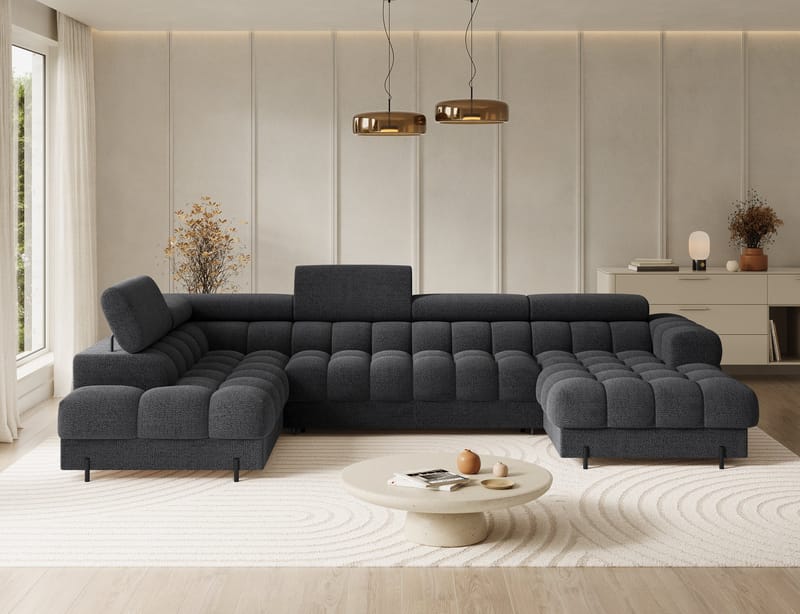 Feraria 6-personers Bubblig sovesofa med divan og chaiselong, opbevaring venstre - Royal 05 - Møbler - Sofaer - Sovesofaer
