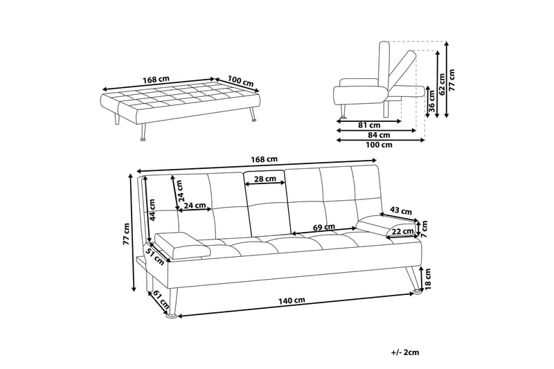 Ferne Sovesofa 3-personers - Grøn/Sølv - Møbler - Sofaer - Sovesofaer