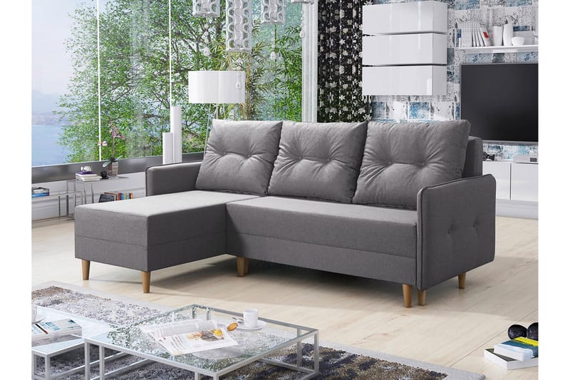 Fernisia Hjørnesovesofa - Grå - Møbler - Sofaer - Sovesofaer