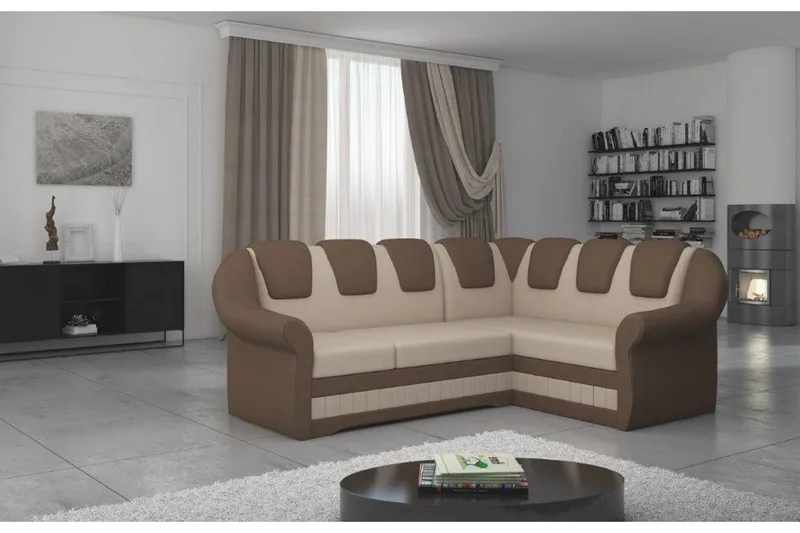 Fica hjørnesovesofa, Rød/lilla