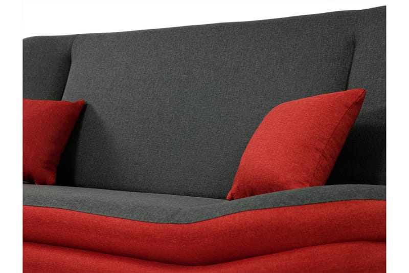 Figurelle 2-personers Rektangulær Sovesofa med Opbevaring i Fløjl - Grå|Sort - Møbler - Sofaer - Sovesofaer