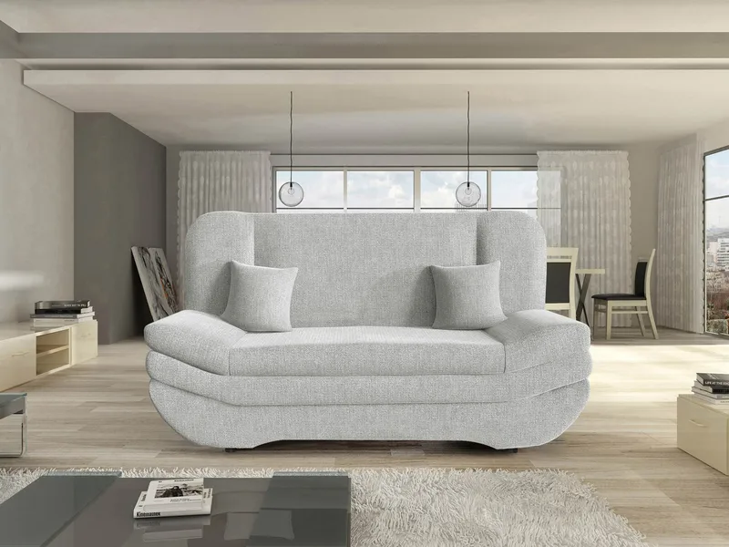 Figurelle 2-personers Rektangulær Sovesofa med Opbevaring i Stof - Grå - Møbler - Sofaer - Sovesofaer