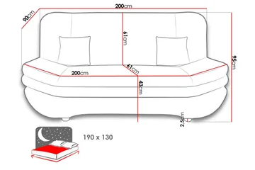 Figurelle 2-personers Foldbar Sovesofa 130x190 cm med Opbevaring i Fløjl - Gul - Møbler - Sofaer - Sovesofaer