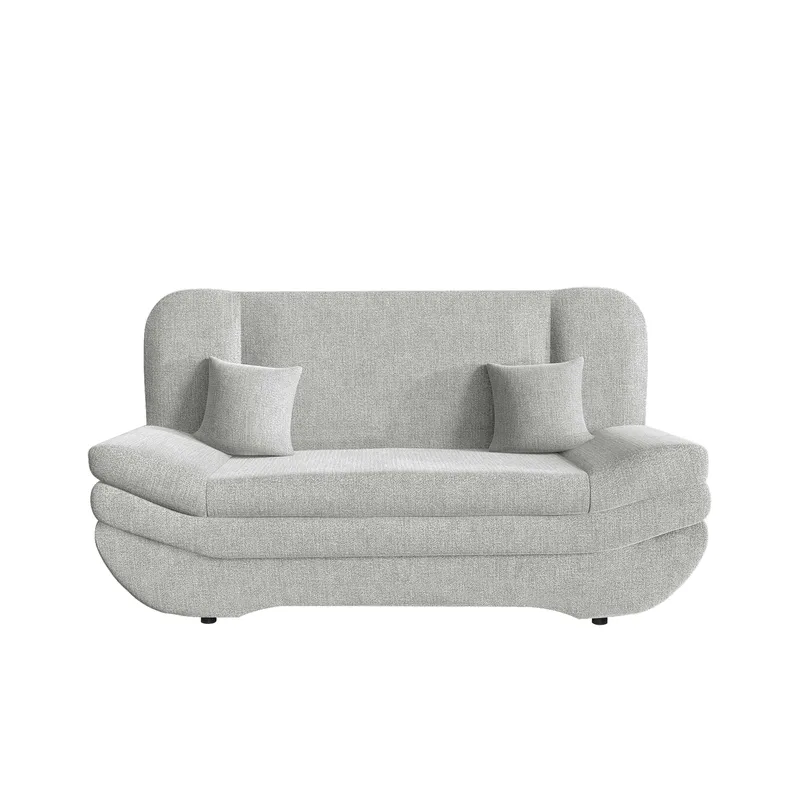 Figurelle 2-personers Rektangulær Sovesofa med Opbevaring i Stof, Grå