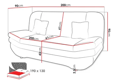 Figurelle Sovesofa 2-personers - Brun - Møbler - Sofaer - Sovesofaer