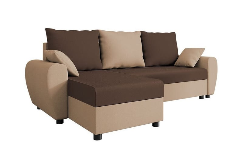 Fionara 3-personers hjørnesofaseng - Brun/Beige - Sovesofaer - Hjørnesovesofa