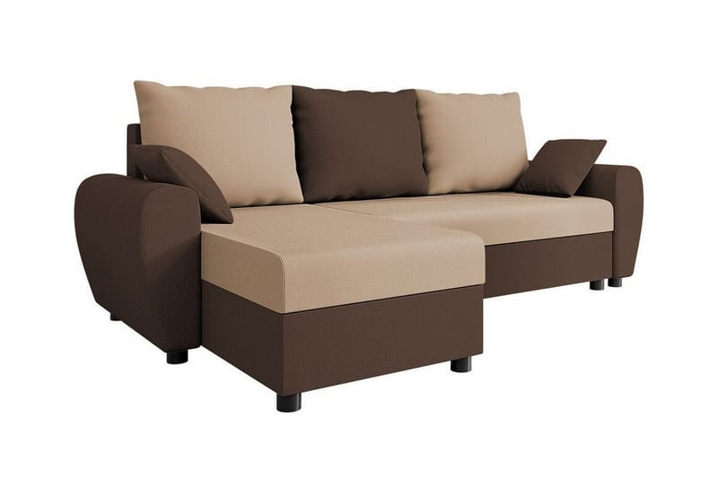 Fionara 3-personers hjørnesofaseng - Beige/Brun - Sovesofaer - Hjørnesovesofa