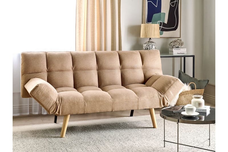 Fiora Sovesofa 3-personers - Brun/Lyst træ - Møbler - Sofaer - Sovesofaer