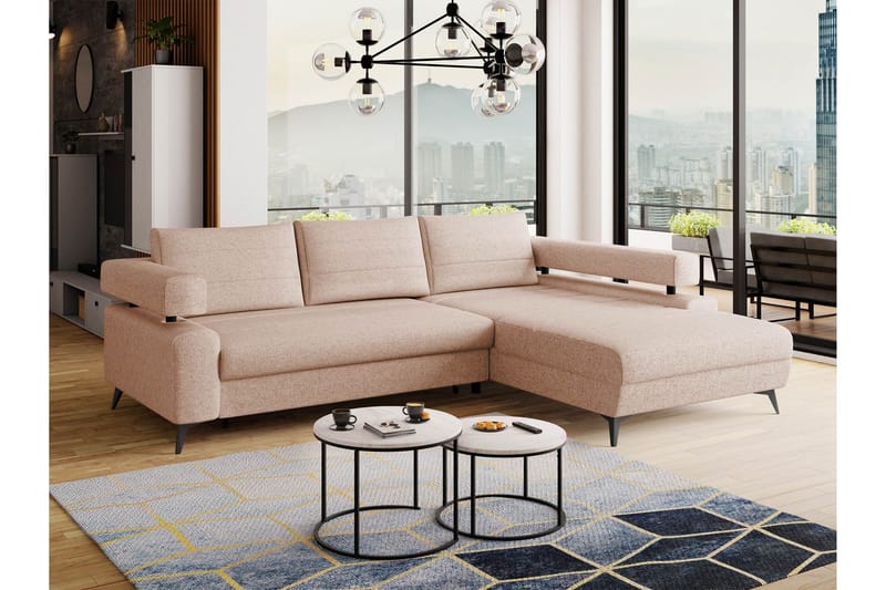 Fito Sovesofa med Chaiselong 3-personers - Rosa - Møbler - Sofaer - Sovesofaer