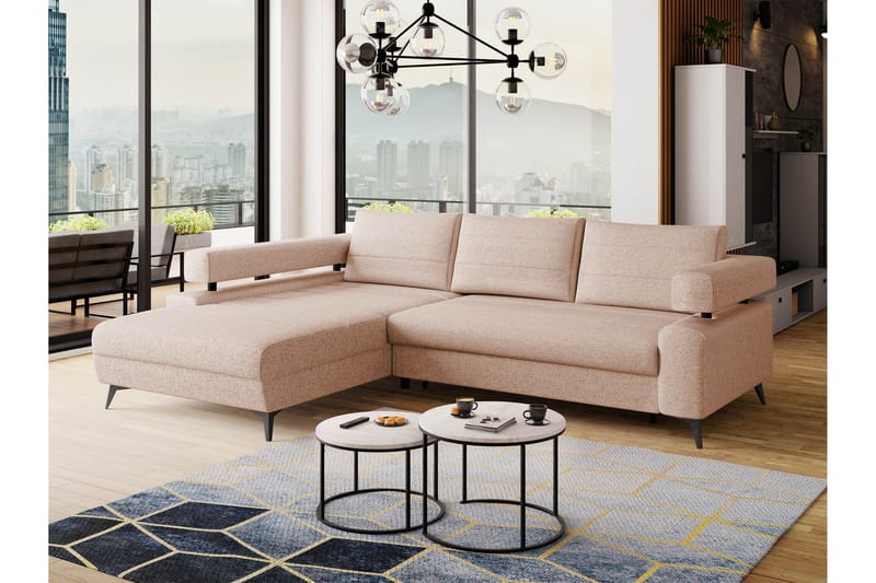 Fito Sovesofa med Chaiselong 3-personers - Rosa - Møbler - Sofaer - Sovesofaer