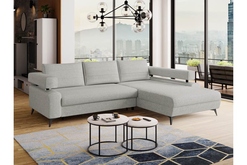 Fito Sovesofa med Chaiselong 3-personers - Grå - Møbler - Sofaer - Sovesofaer