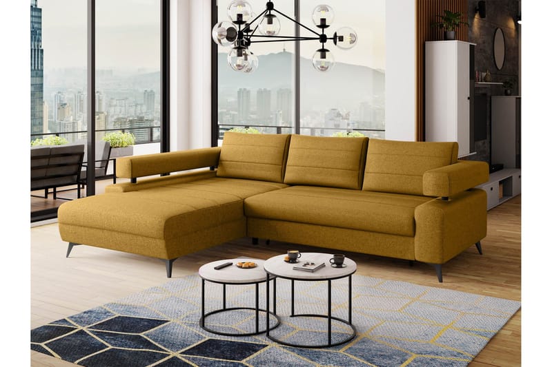 Fito Sovesofa med Chaiselong 3-personers - Gul - Møbler - Sofaer - Sovesofaer