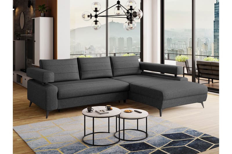 Fito Sovesofa med Chaiselong 3-personers - Grå - Møbler - Sofaer - Sovesofaer