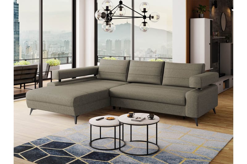 Fito Sovesofa med Chaiselong 3-personers - Grå - Møbler - Sofaer - Sovesofaer