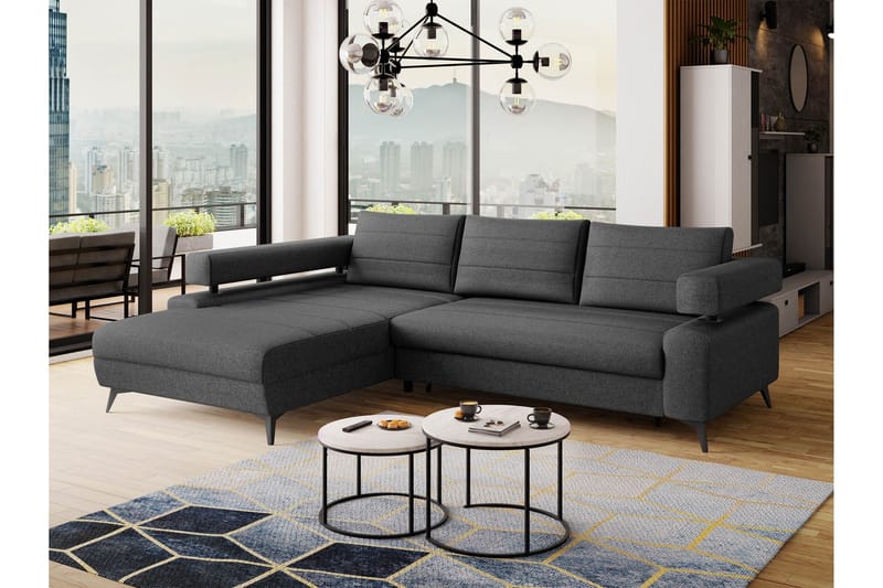 Fito Sovesofa med Chaiselong 3-personers - Grå - Møbler - Sofaer - Sovesofaer