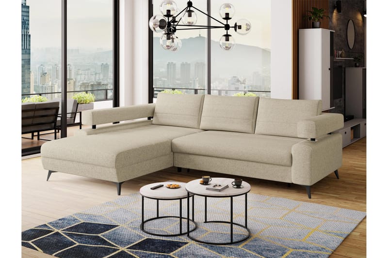 Fito Sovesofa med Chaiselong 3-personers - Beige - Møbler - Sofaer - Sovesofaer