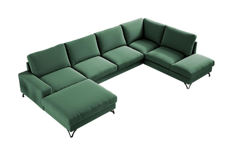 Flavio Hjørnesovesofa 367x214x91 cm - Grøn - Sovesofaer - Hjørnesovesofa