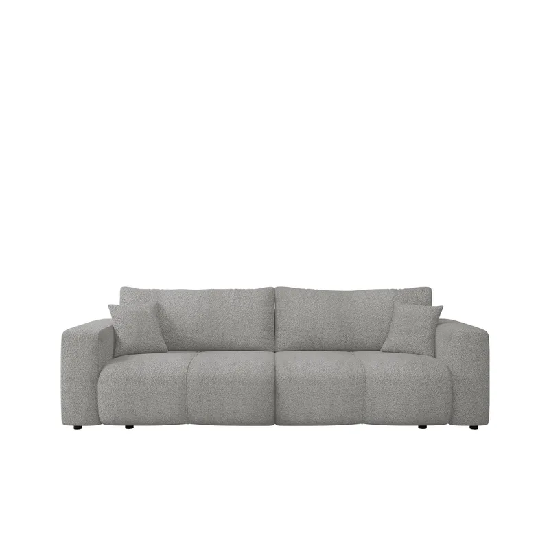 Flo 3-personers Kubisk Sovesofa med Opbevaring i Bouclé, Grå