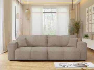 Flo 3-personers Kubisk Sovesofa med Opbevaring i Bouclé - Beige - Møbler - Sofaer - Sovesofaer