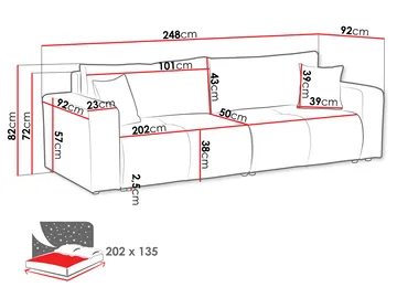 Flo Sovesofa 3-personers - Mintgrøn - Møbler - Sofaer - Sovesofaer
