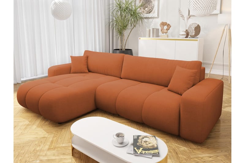 Flo Sovesofa med Chaiselong 3-personers - Orange - Møbler - Sofaer - Sovesofaer