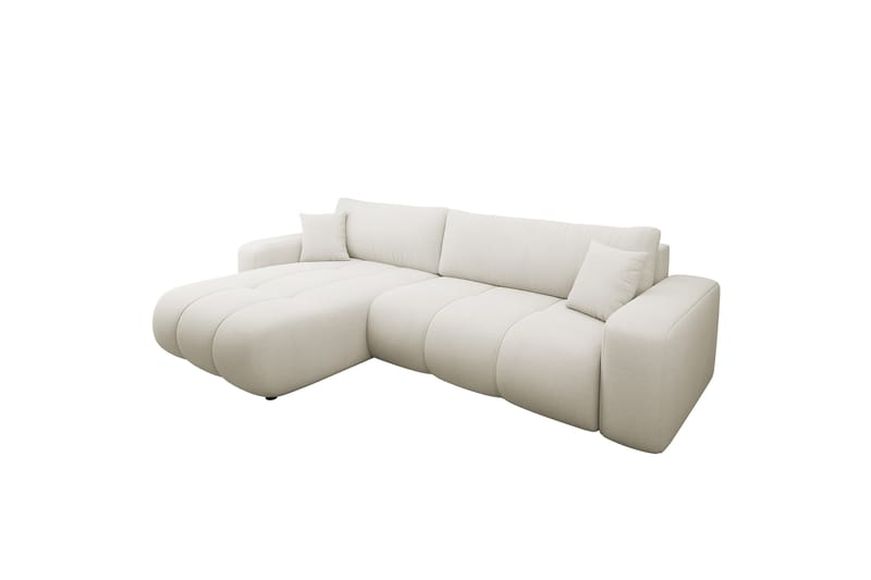 Flo Sovesofa med Chaiselong 3-personers i Plys - Hvid - Møbler - Sofaer - Sovesofaer