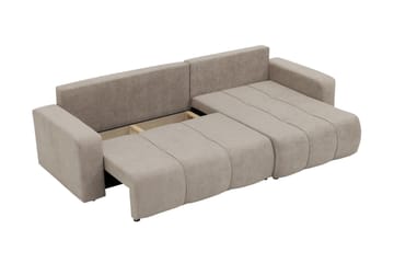Flo Sovesofa med Chaiselong 3-personers i Plys - Gul - Møbler - Sofaer - Sovesofaer