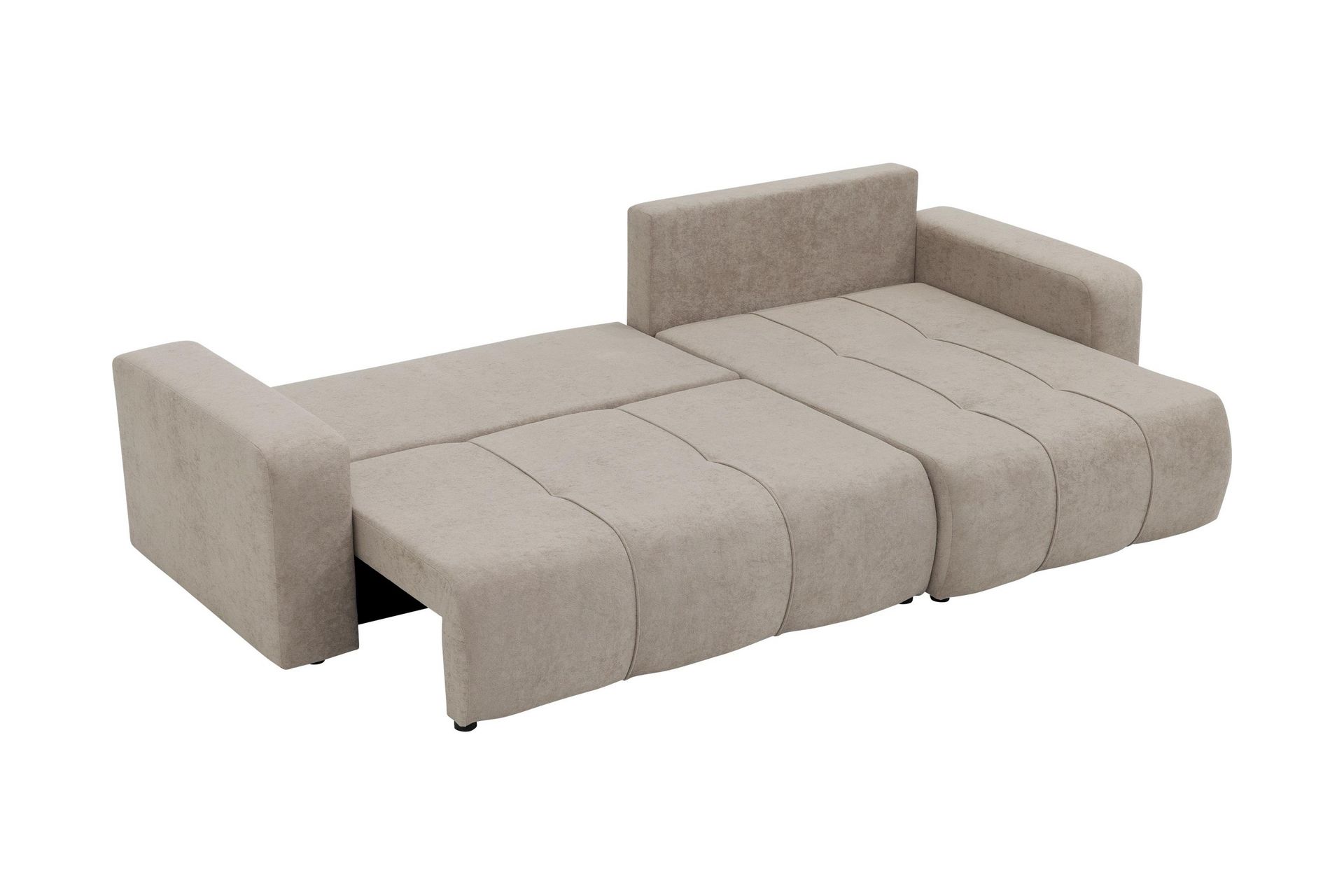 Flo Sovesofa med Chaiselong 3-personers i Plys - Gul - Møbler - Sofaer - Sovesofaer