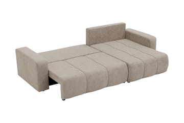 Flo Sovesofa med Chaiselong 3-personers i Plys - Gul - Møbler - Sofaer - Sovesofaer