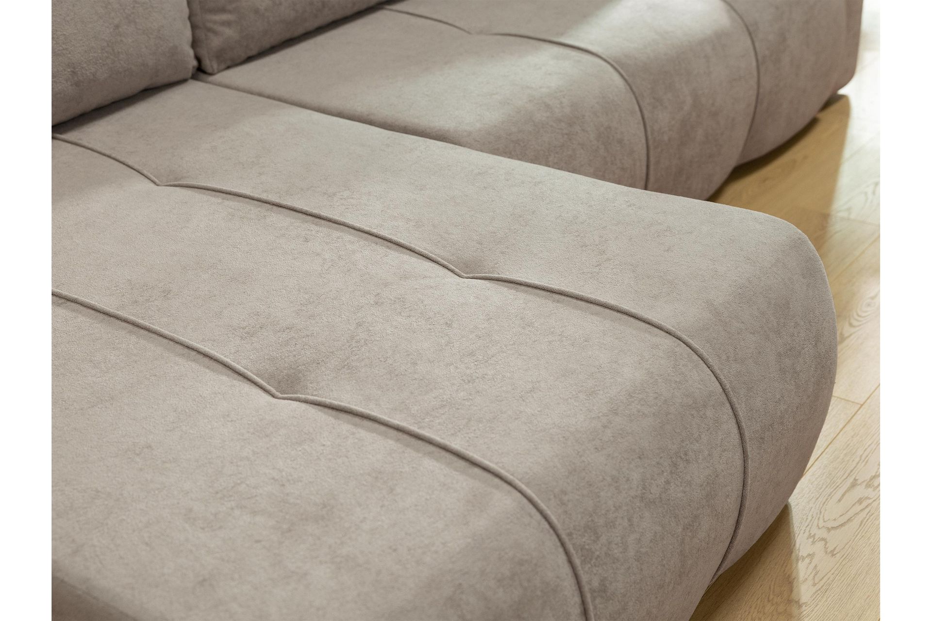 Flo Sovesofa med Chaiselong 3-personers i Plys - Gul - Møbler - Sofaer - Sovesofaer