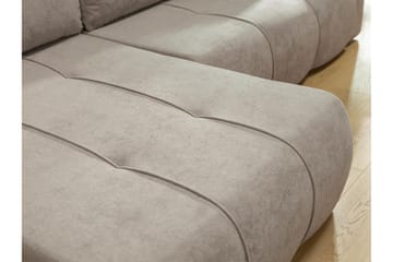Flo Sovesofa med Chaiselong 3-personers i Plys - Gul - Møbler - Sofaer - Sovesofaer