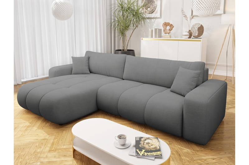 Flo Sovesofa med Chaiselong 3-personers - Grå - Møbler - Sofaer - Sovesofaer